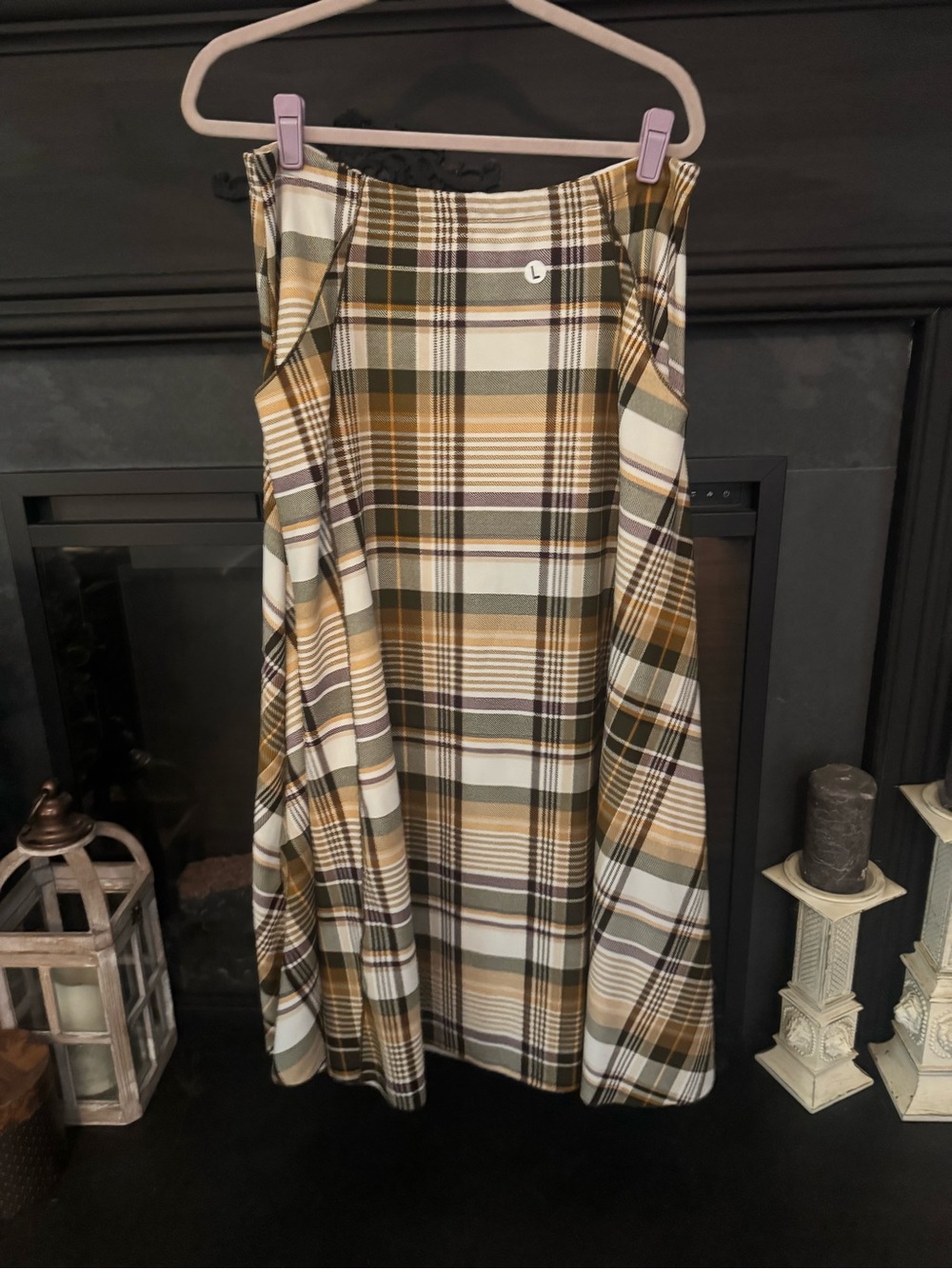 Cato Plaid Midi Skirt in Mustard, Olive, Cream, and Brown